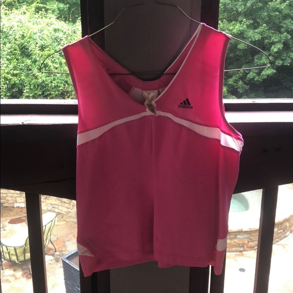 Pink adidas tennis top